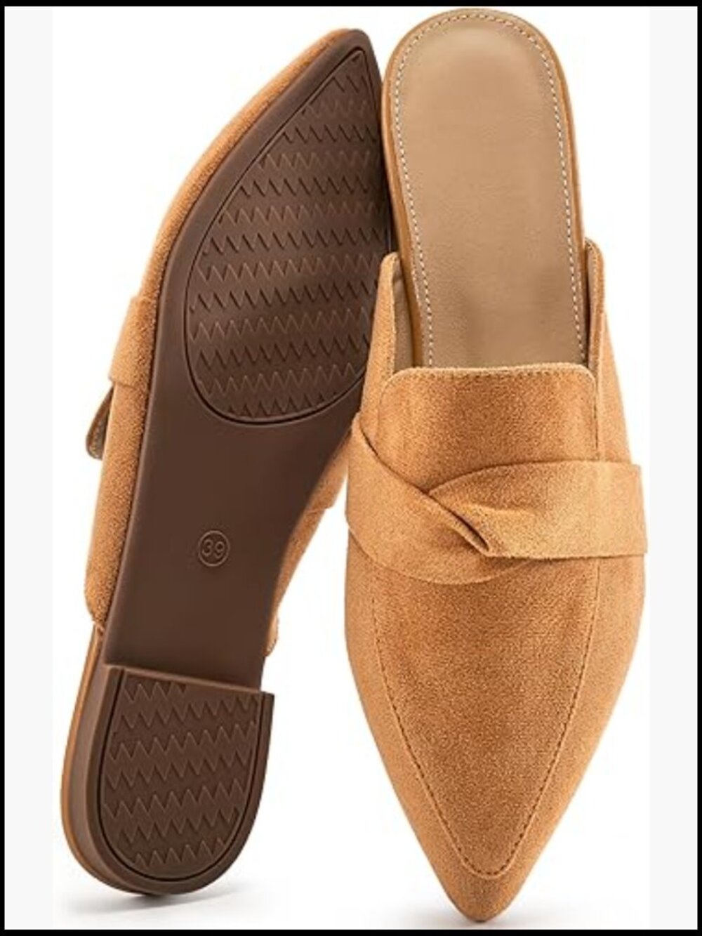 Pointed Toe Mules Slingback Flats Casual Bowknot Slide Loafers Office Walking - Picture 1 of 7